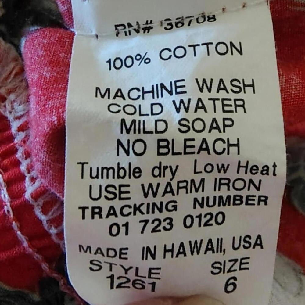 Vintage‎ Style Boys Red Aloha Hawaiian Print Shorts Size 6 - Picture 2 of 2